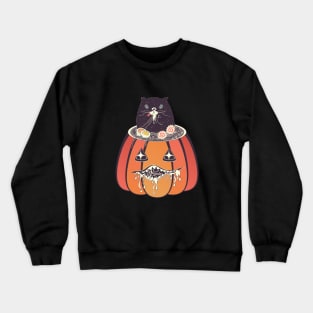 Ramen and cat in the pumpkin Crewneck Sweatshirt